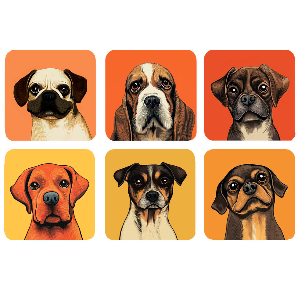 Pack Posavasos cuadrados Perro
