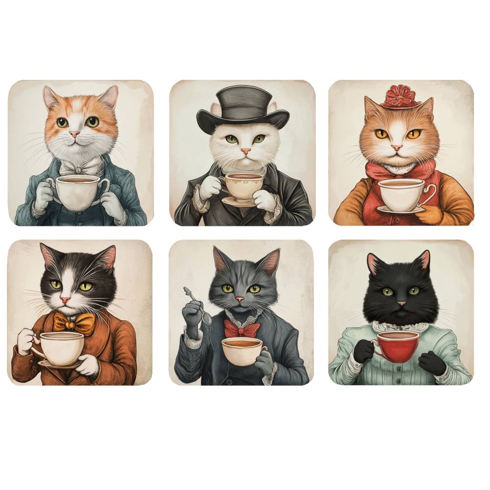 Pack Posavasos cuadrados Gato
