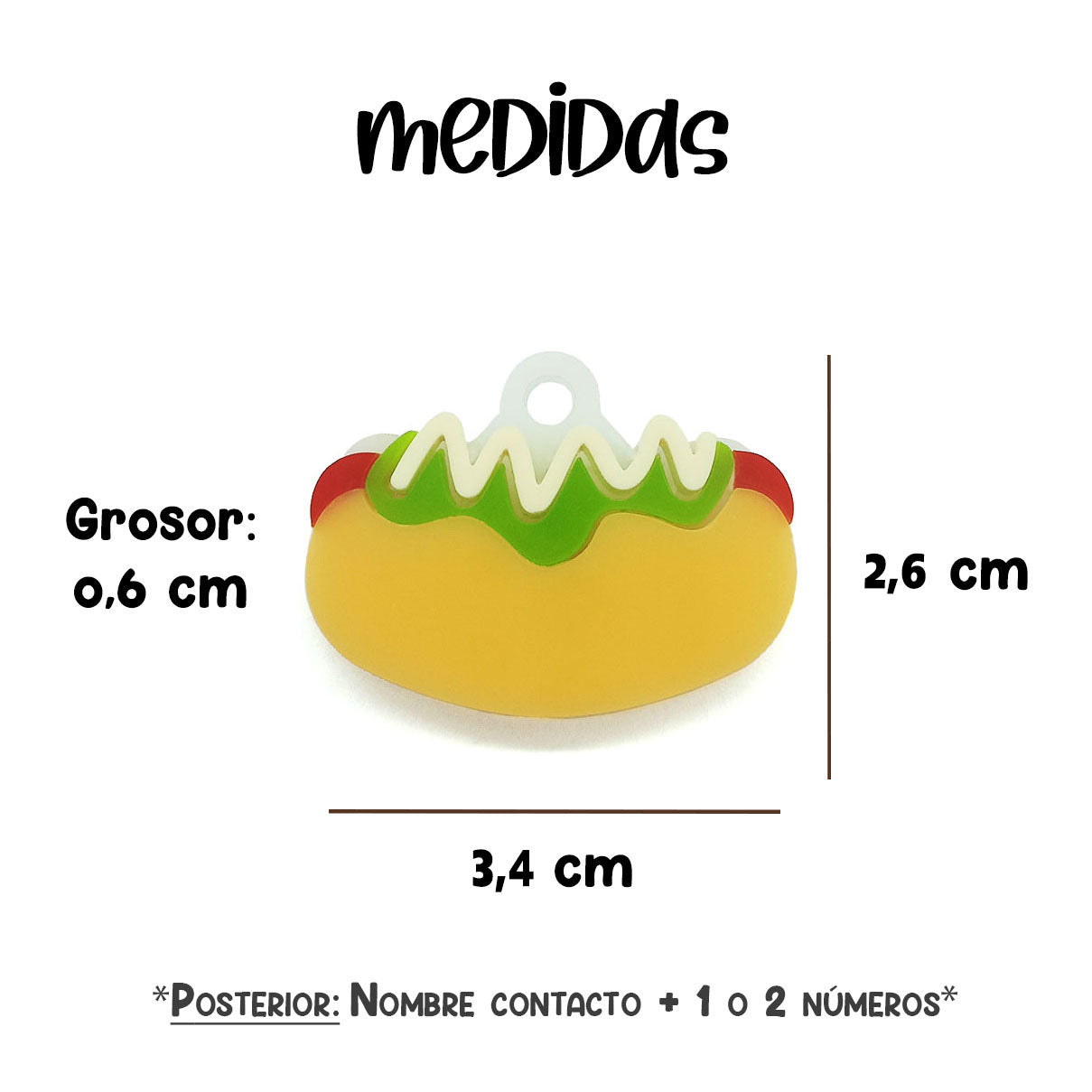 Placa para mascota - Hotdog