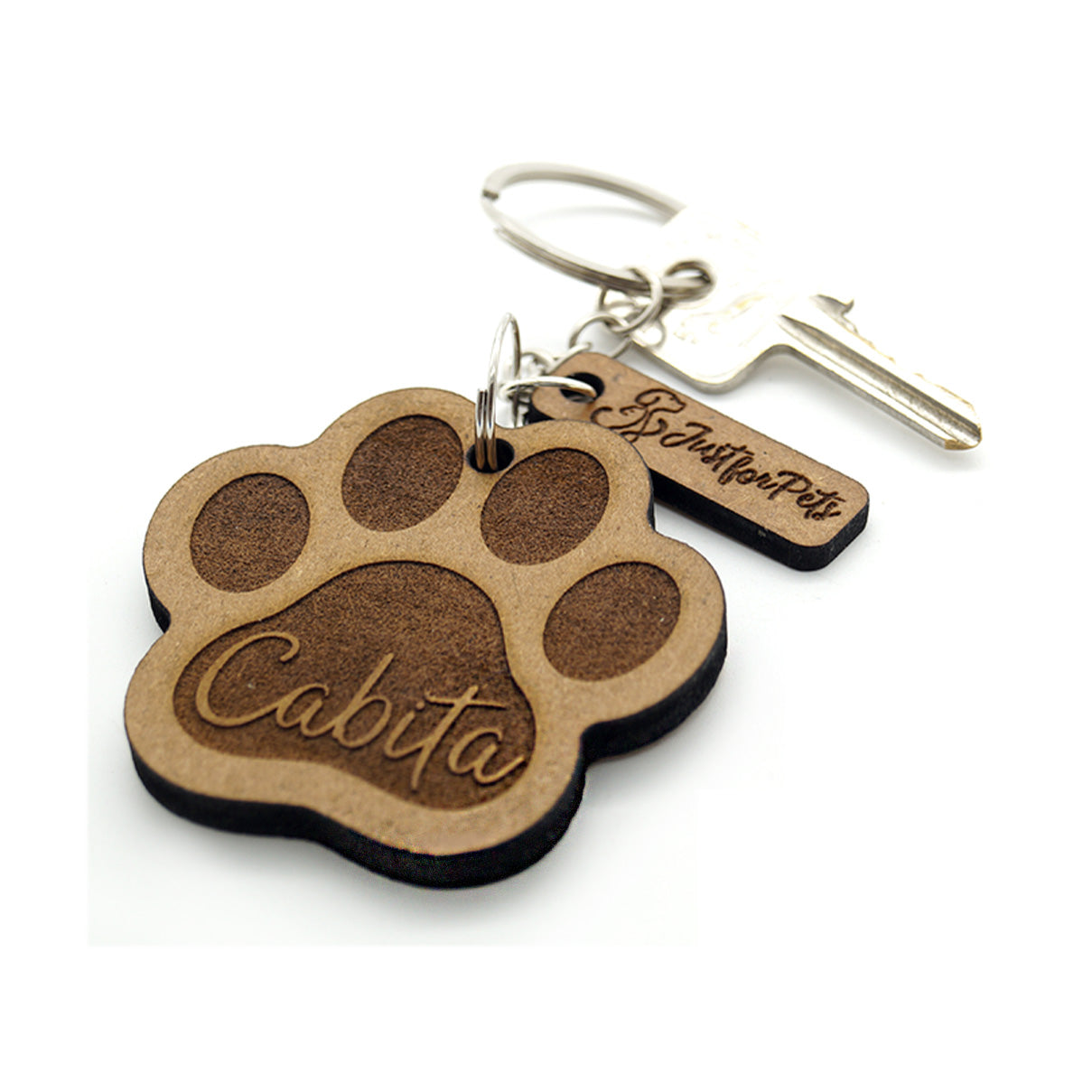 Llavero Patita de Madera y Personalizable - Just For Pets