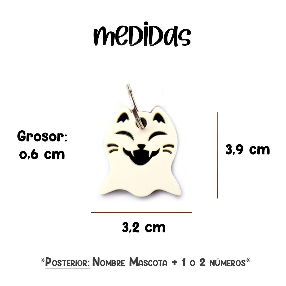 Placa para Gato - fantasma