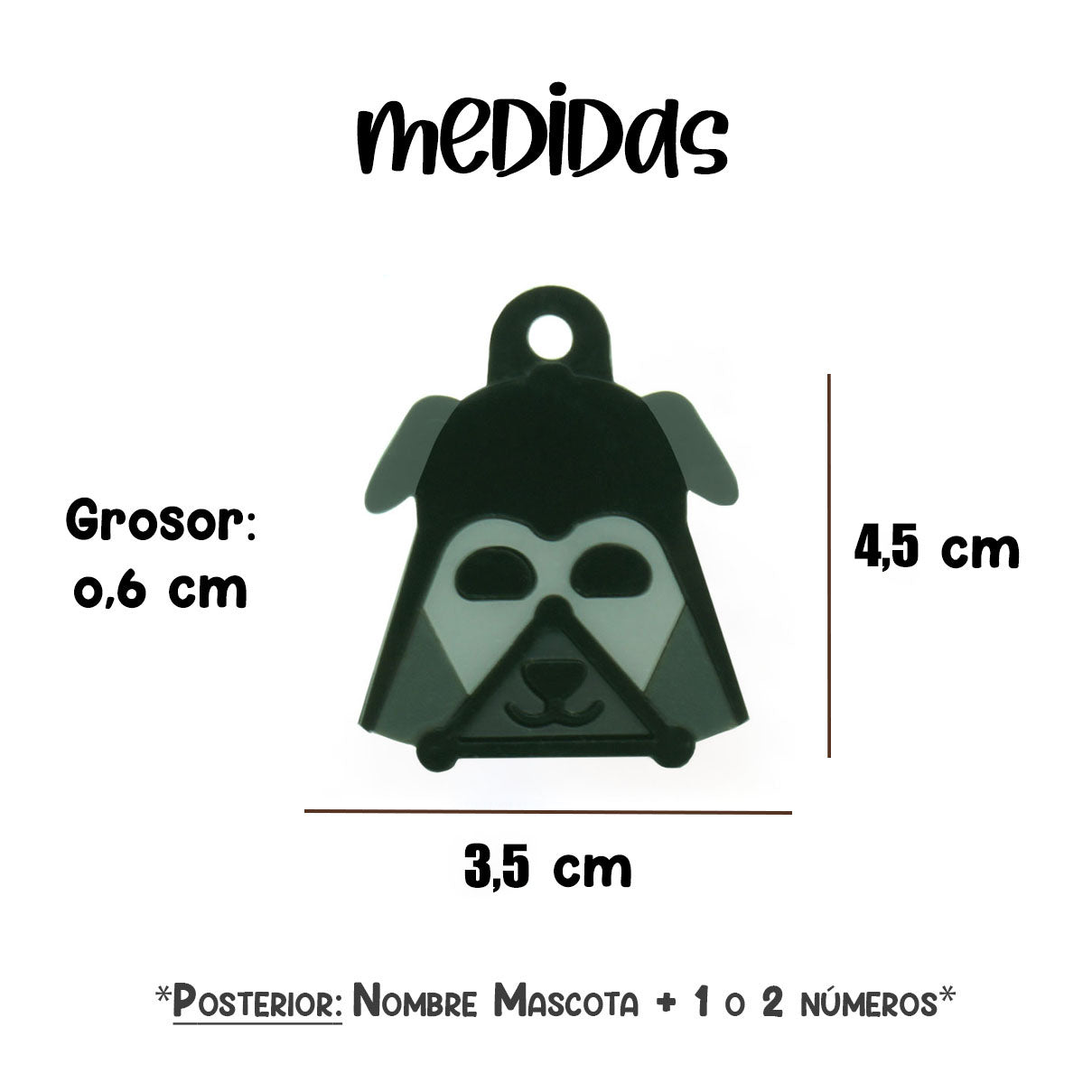 Placa para Perro - Puppy Vader