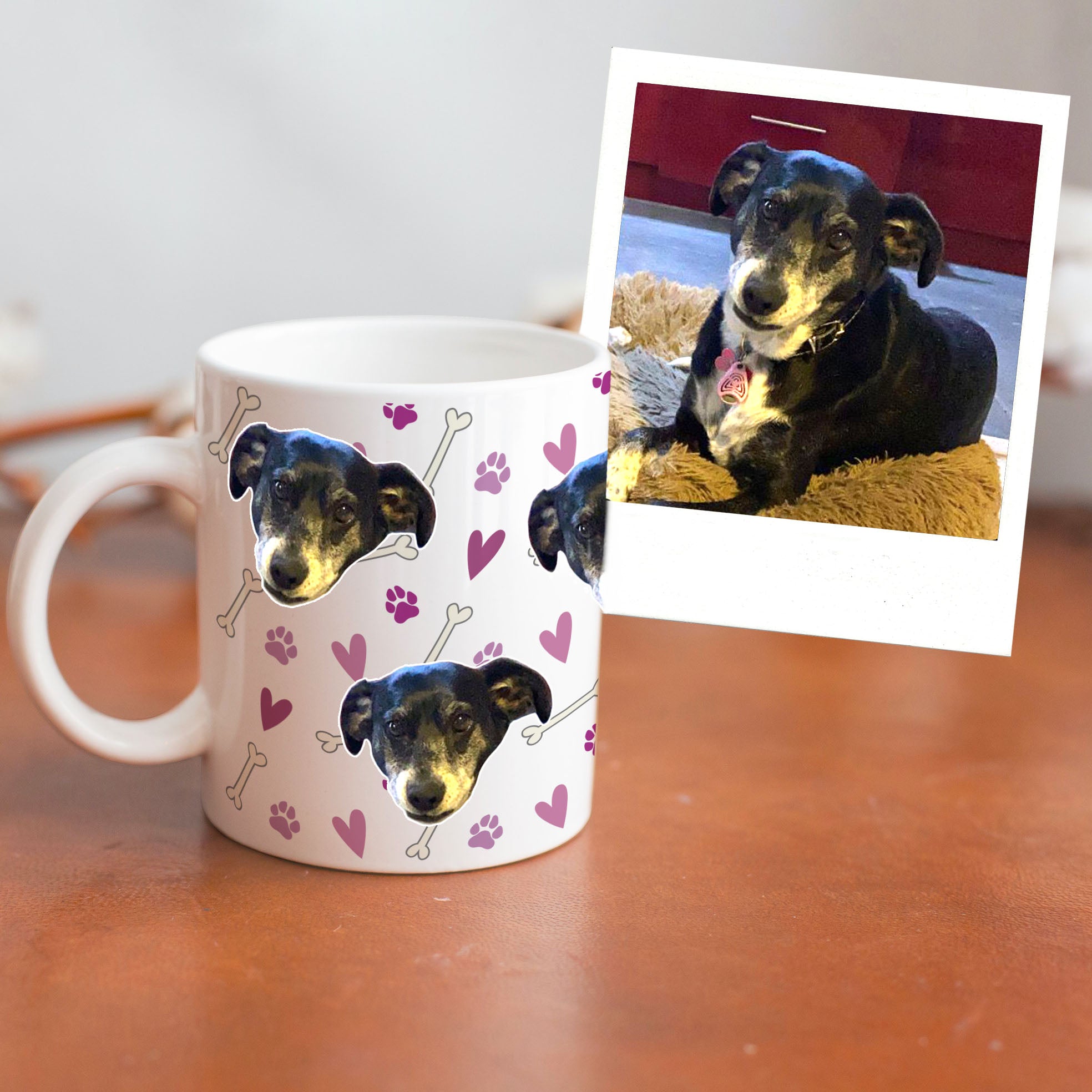 Taza de café personalizada para gatos usando foto de mascota