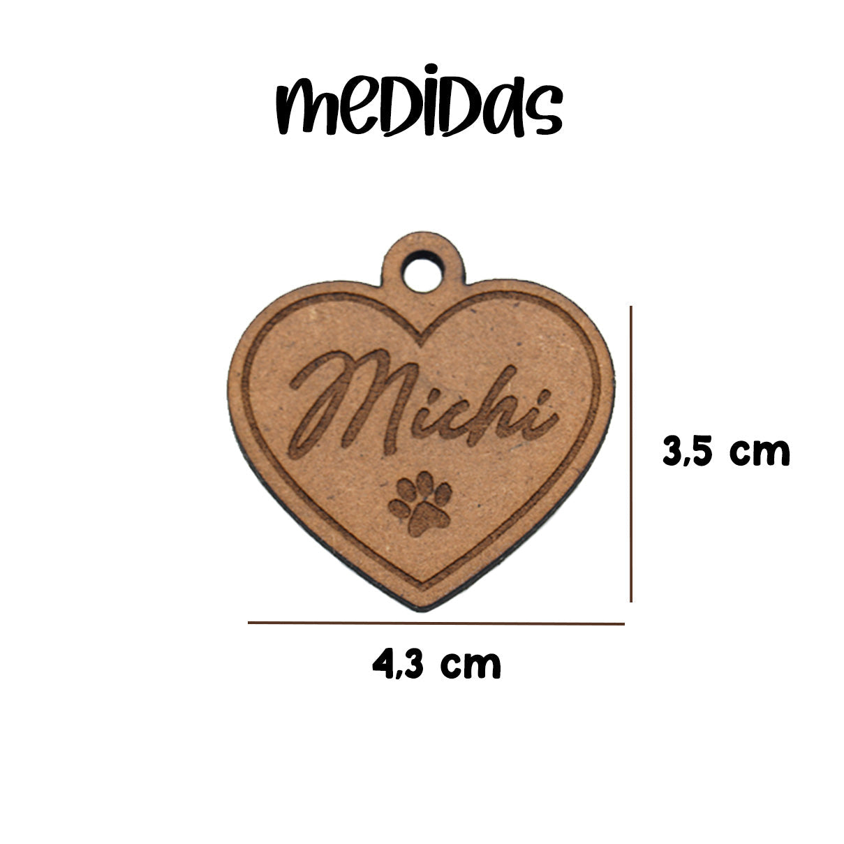 Placa de Mascota - Madera - Just For Pets