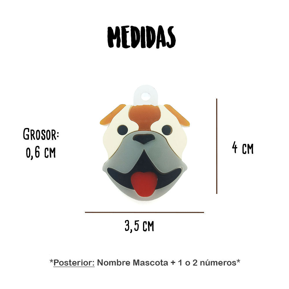 Placa para Perro - Bulldog